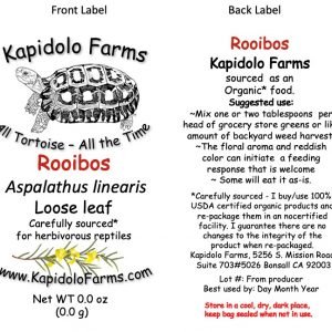 Ginkgo in loose leaf form, sourced by Kapidolo Farms, offers a unique dietary option for tortoises.