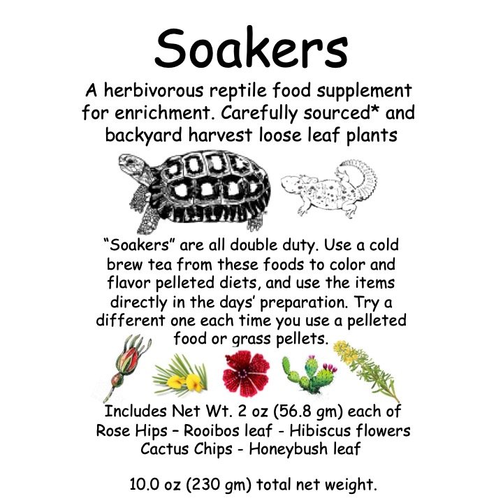 Ensure your tortoises stay hydrated with Soakers, a specialty of Kapidolo Farms.